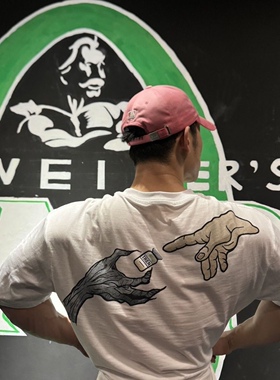 212tren类固醇美式印花短袖男士运动健身纯棉百搭T恤宽松圆领半袖