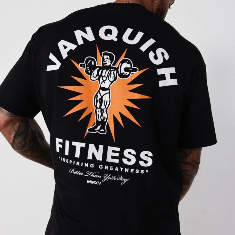 VQ健身宽松运动短袖男硬汉撸铁跑步美式不透重磅夏季纯棉潮牌T恤