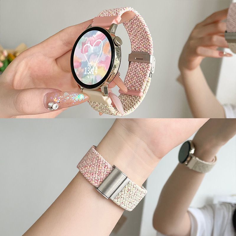 适用OPPO手表watchX2mini表带尼龙编织卡扣OPPO手表3/4pro夏天se