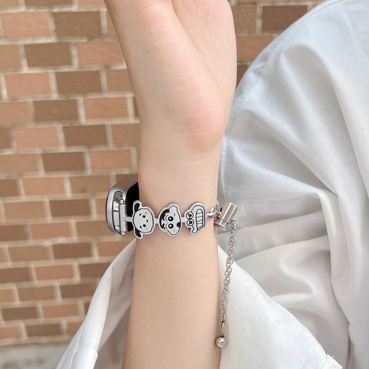 蜡笔小新适用小米10表带高级手镯新款9nfc金属夏季小众5678代腕带