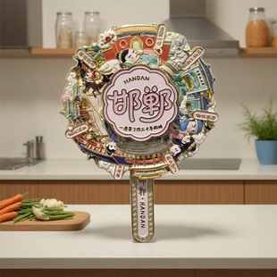 邯郸文创成语之都文化典故旅游景点地标风车金属磁吸冰箱贴