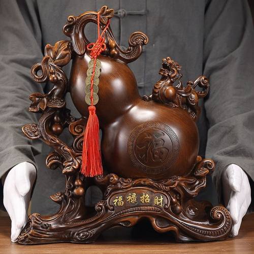 玉葫芦摆件大号貔貅招财风水家用镇宅办公室桌客厅酒柜玄关装饰品