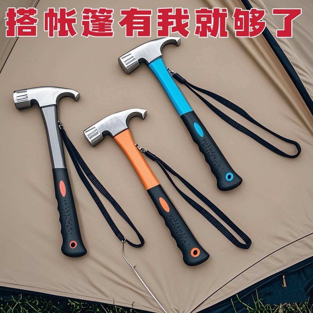 旅游户外露营地钉锤子多功能鹰嘴羊角锤碳钢帐篷天幕起钉锤子榔头