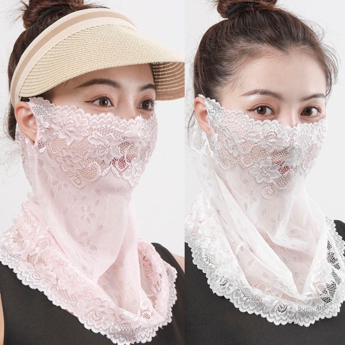 防晒面罩夏天季女开车口式纱古风仙冰丝遮阳挂耳脸巾围脖椎护颈挂