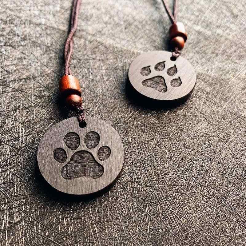 小狗牌项链檀木定制刻字项链吊坠檀木礼品轻奢小众情侣间礼物