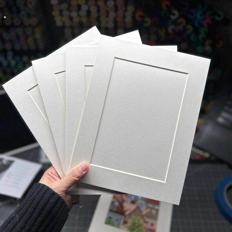 定制卡纸画框相框内衬装裱素描字画白色纸框裱画展览艺术馆
