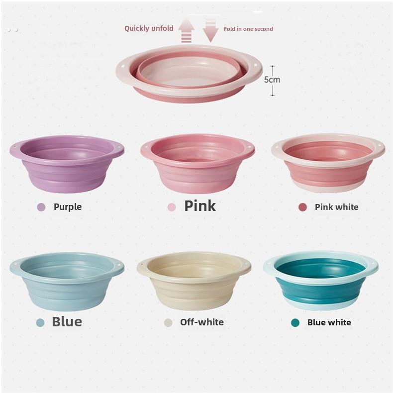 折叠脸盆塑料盆宿舍家用学生洗衣脸盆子便携式旅行大小号加厚耐用