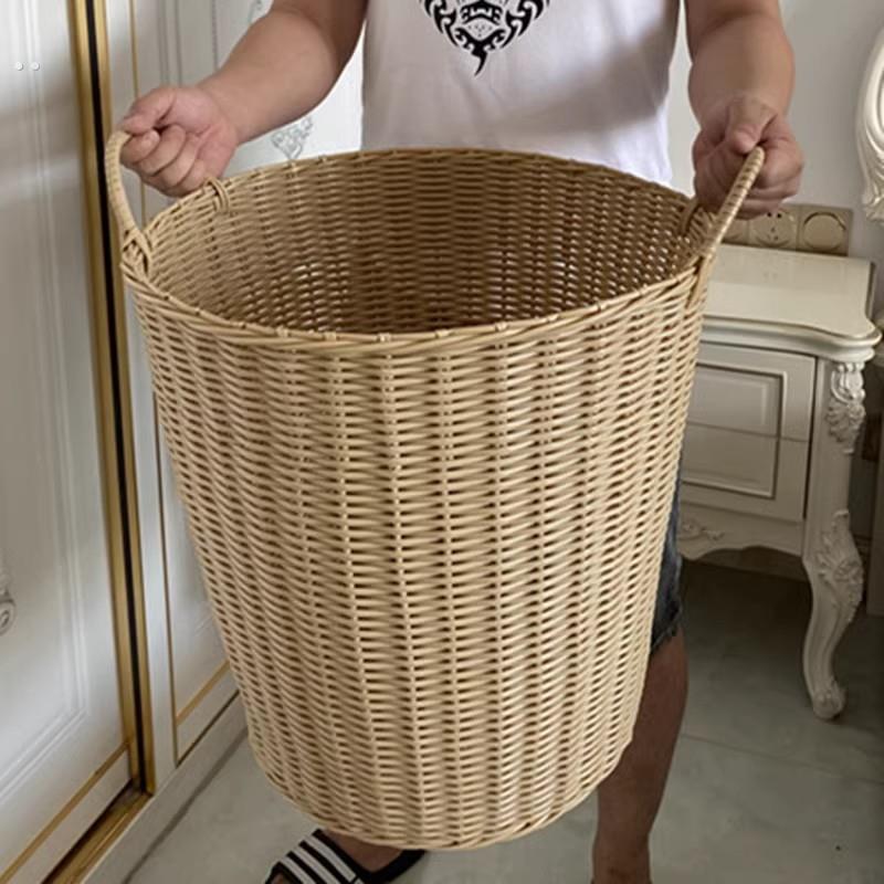 脏衣服收纳筐彷藤编脏衣篮洗衣篮装放换洗衣服塑料篓子桶ins神器