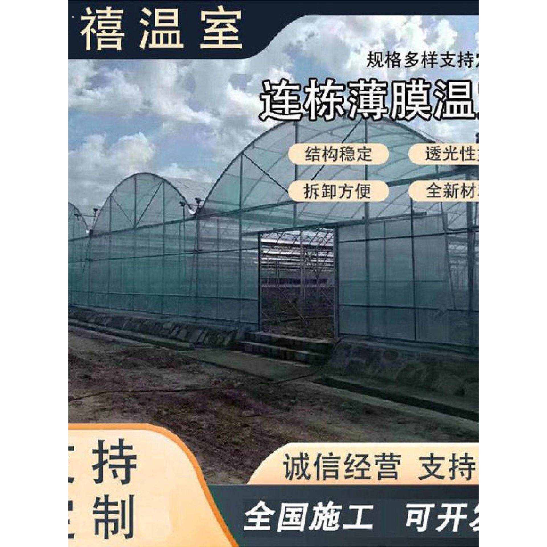 温室大棚蔬菜种植薄膜温室大棚钢管骨架安装连栋薄膜温室大棚