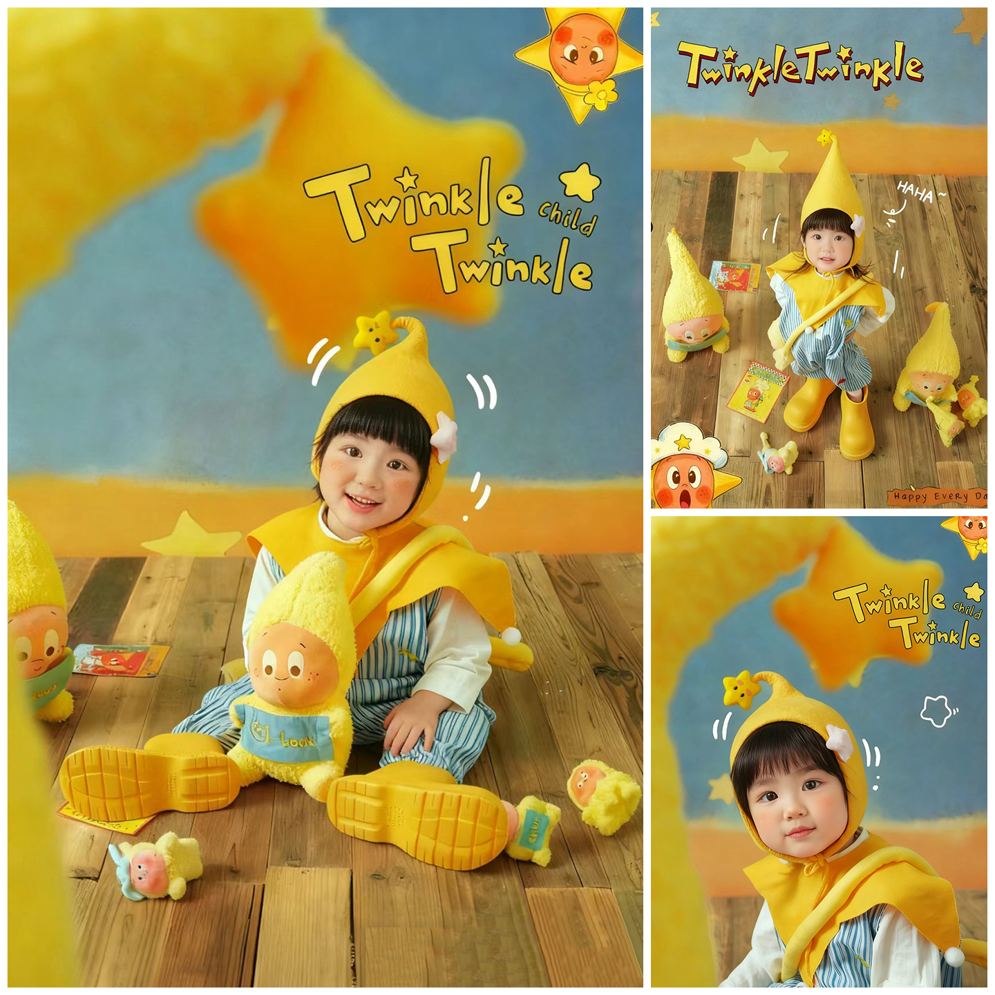 星星人玩偶道具背景布宝宝摄影服装超萌星星人主题影楼写真艺术照