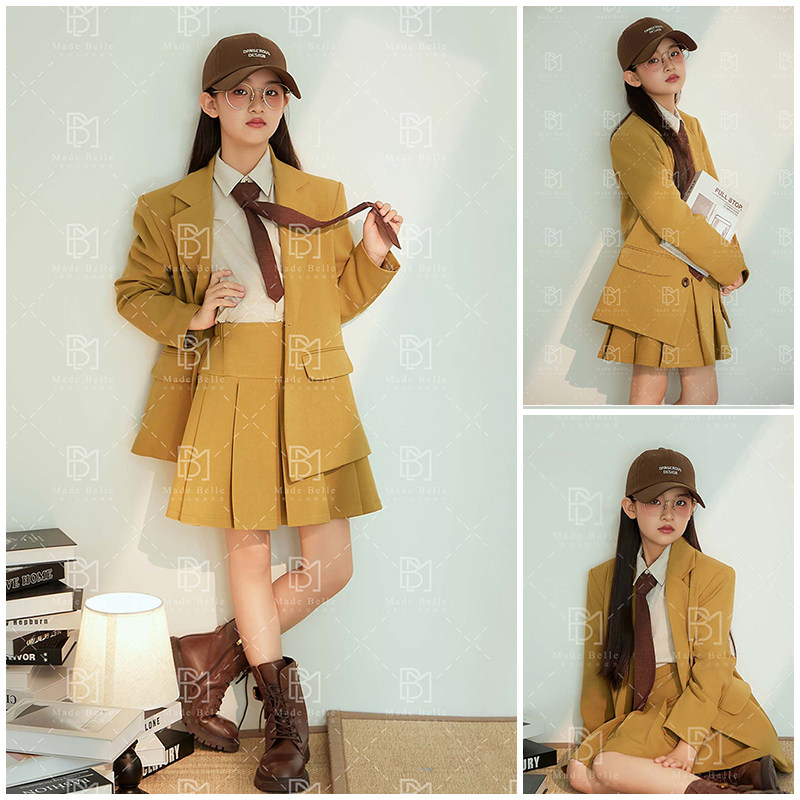 儿童摄影服装时尚百搭休闲套装9岁-12岁女童走秀演出服影楼写真照