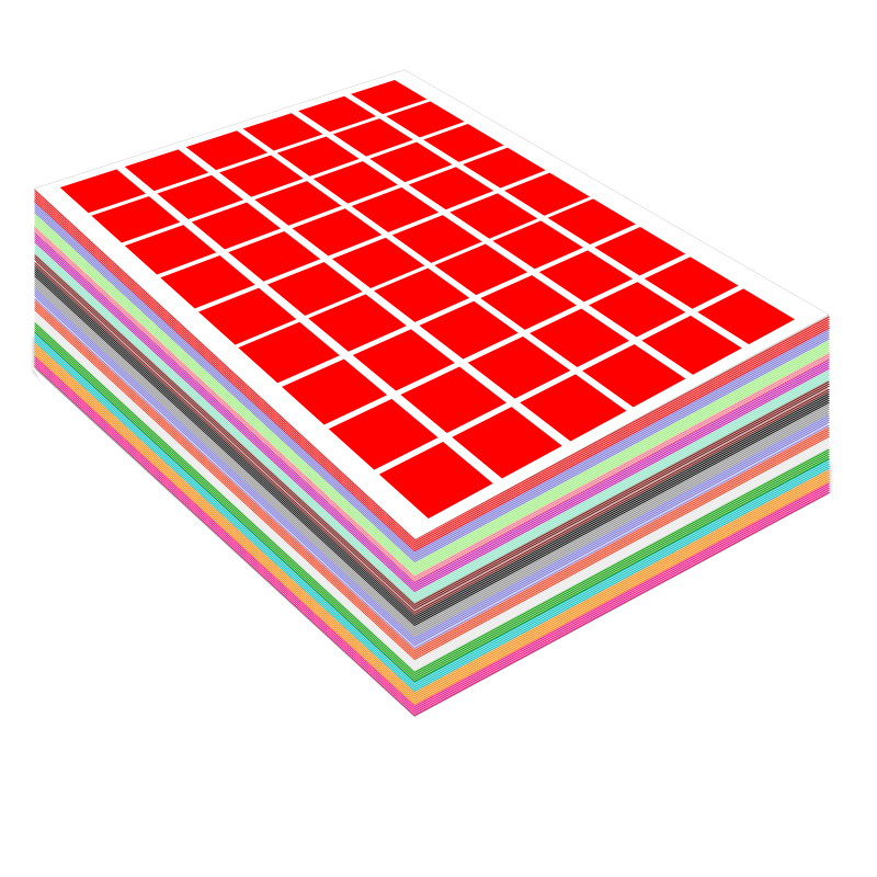 30x30mm方形贴3x3cm正方形不干胶标签贴纸手写空白可打印微信二维码贴背胶自粘不粘胶标贴定制颜色分类标识贴