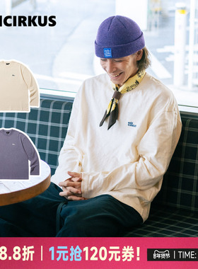 oddCIRKUS长袖T恤 日系竹节棉logo款T恤男女同款休闲卫衣美式上衣
