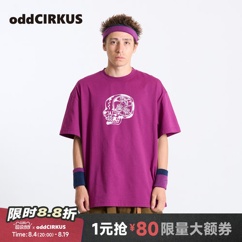 oddCIRKUS印花短袖  宽松图案印花T恤男女同款轻薄款上衣情侣款