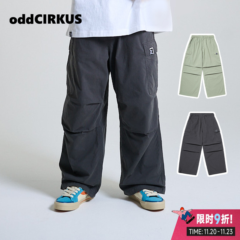 oddCIRKUS工装裤 日系街头休闲工装裤梭织宽松长裤男女同款直筒裤