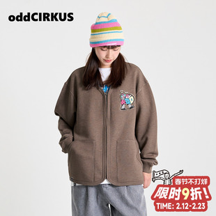 oddCIRKUS拉链开衫卫衣 日系宽松涂鸦印花外套美式休闲上衣夹克