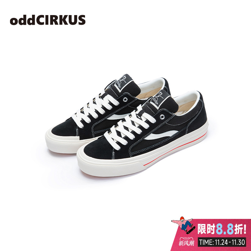 oddCIRKUS经典黑色滑板鞋23SS