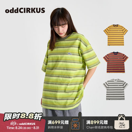 oddCIRKUS条纹T恤日系短袖圆领