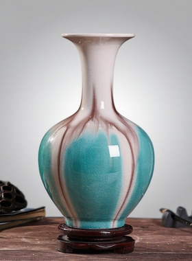 素三彩窑变陶瓷器景德镇陶瓷装饰花瓶家居客厅中式家居工艺品