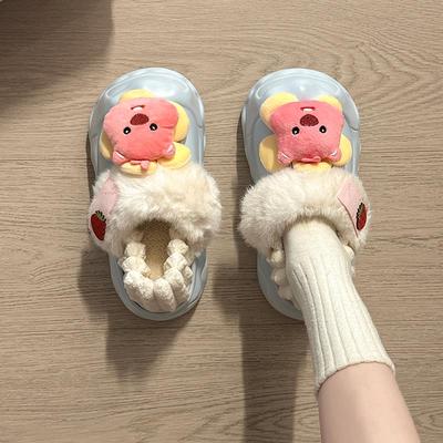 可爱风卡通毛绒棉鞋女202