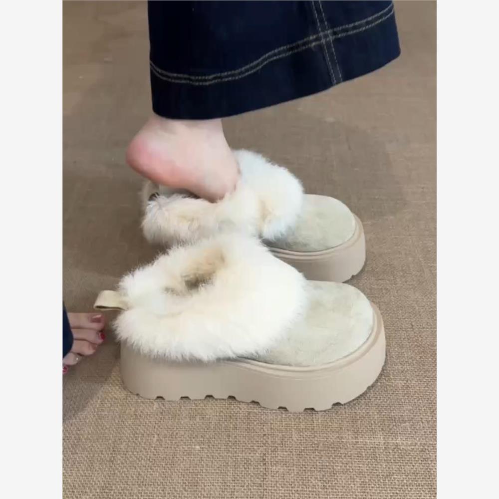 小个子毛毛半包勃肯拖鞋