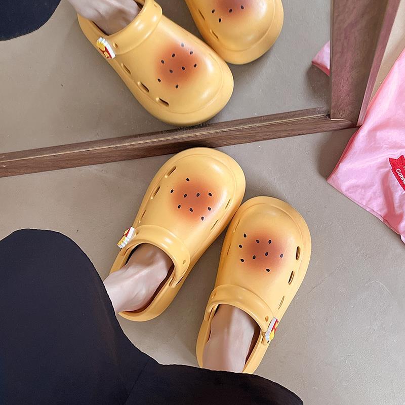 汉堡洞鞋女夏季外穿厚底增