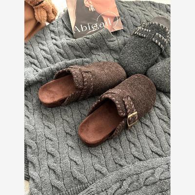 秋冬新款毛毛勃肯鞋包头