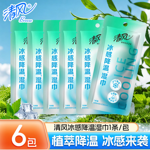 清风植萃降温凉感湿巾亲肤温和