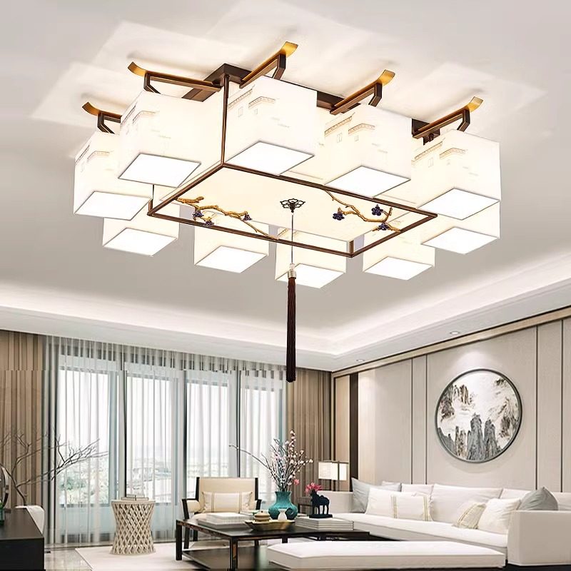 新中式吸顶灯客厅灯主灯中国风简约现代大厅布艺卧室饭厅禅意灯具,家装灯饰光源,客厅吸顶灯,淘宝优惠券,粉丝福利购,淘宝优惠卷