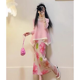 小香风半身裙子洋气职业炸街夏装时尚减龄名媛网红两件套装女装