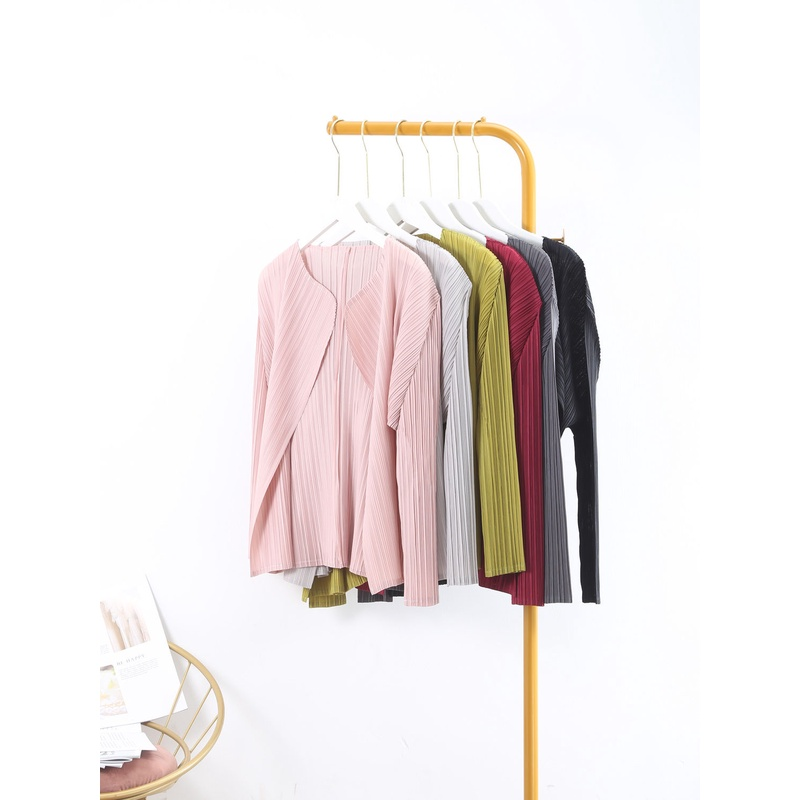 3宅开衫外套 褶皱短款长袖气质百搭2025夏防晒披肩薄上衣女