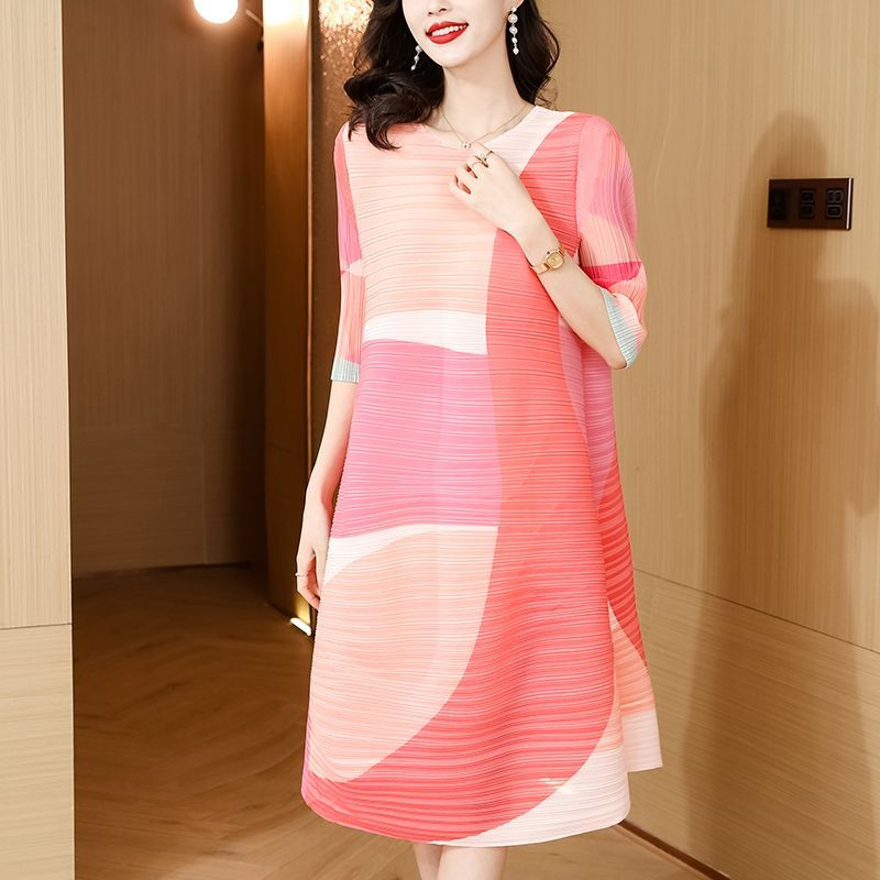 宅褶皱洋装女夏款面料新款大尺码女装胖mm高级孕妇裙子 111