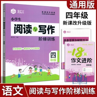 小学4年级上下册语文阅读专项训练作文素材知识积累课外练习册含曹溪老师18节视频课 全新版 小学生阅读与写作阶梯训练四年级通用版