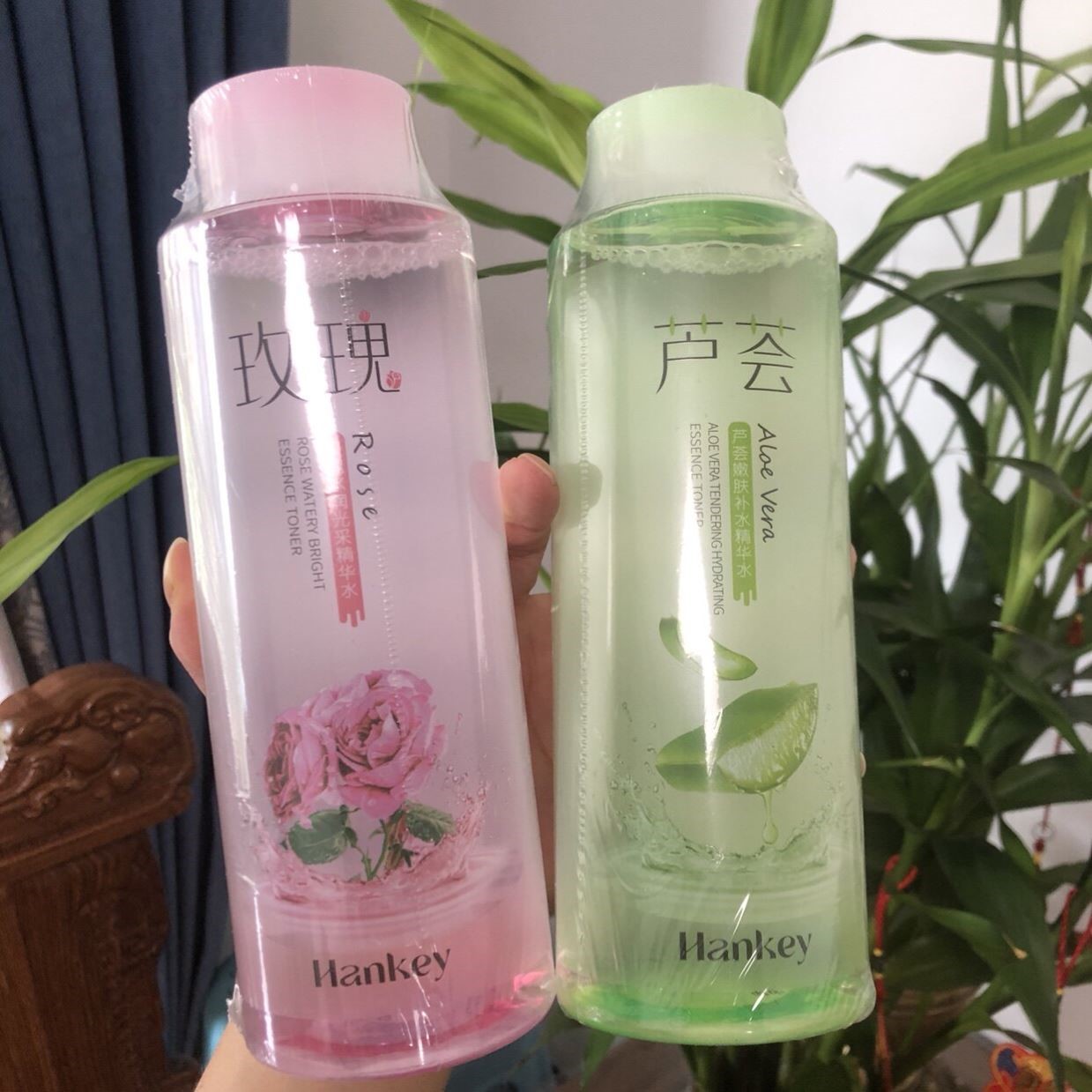 韩纪芦荟嫩肤补水精华水530ml玫瑰水润洋甘菊舒润保湿大瓶爽肤水