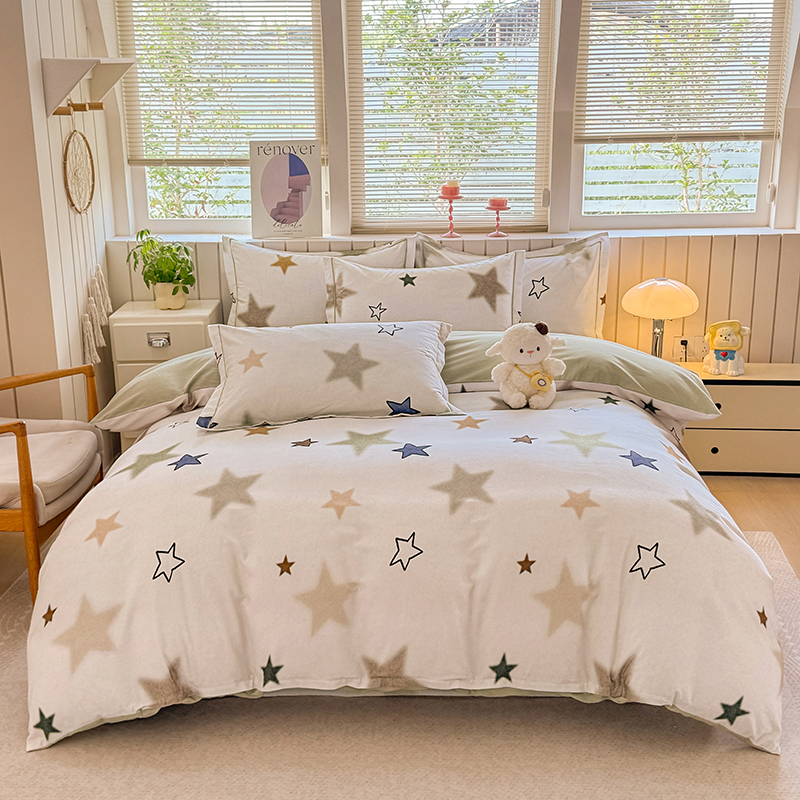 特殊尺寸全棉磨毛被套ins卡通风