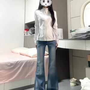 美式修身立领防晒衣女夏季新款户外运动风外套轻薄抗UV防晒服