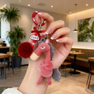 天选高冷黑马2026马年手机壳挂件吉祥物挂包配饰植绒公仔钥匙扣