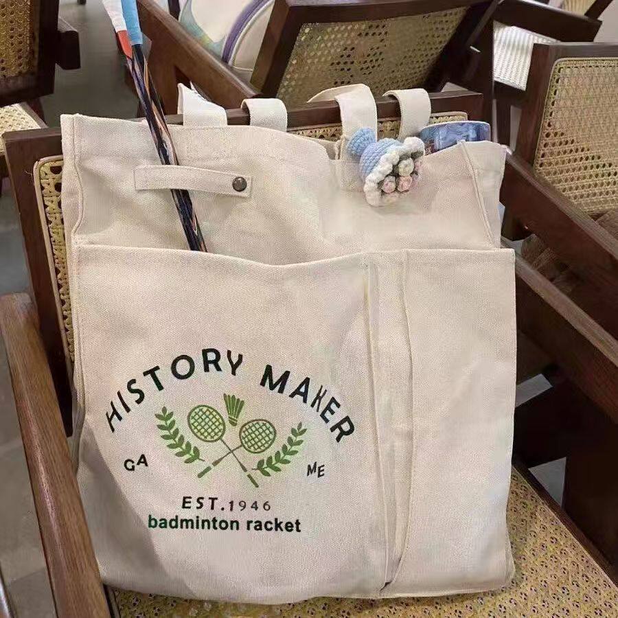 羽毛球拍包运动健身大容量帆布包单肩女新款高颜值便携手提网球包