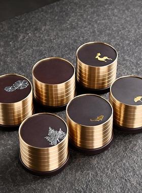 茶杯托电木铜木杯垫茶杯托高档会客功夫茶道配件隔热茶垫子DMBD15