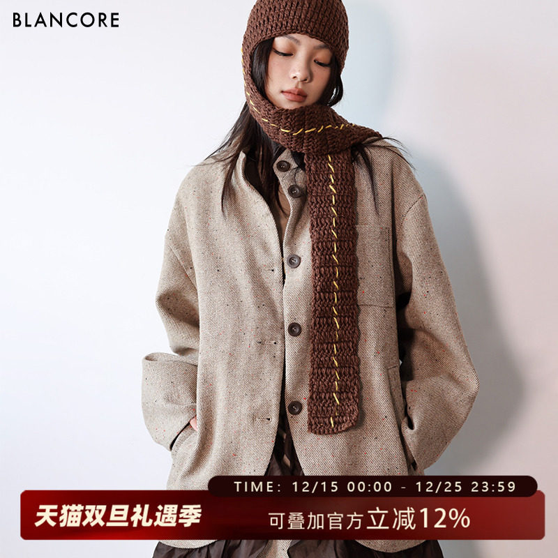 BLANCORE可拆卸花边中长款羽绒服