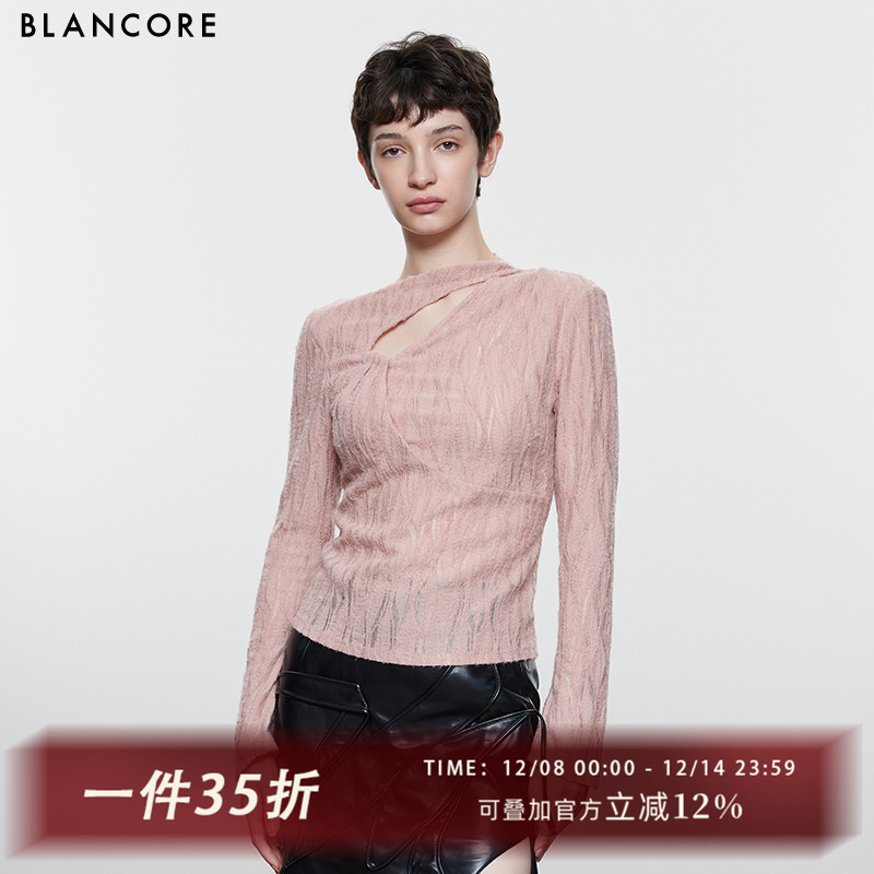BLANCORE解构镂空磨毛打底上衣