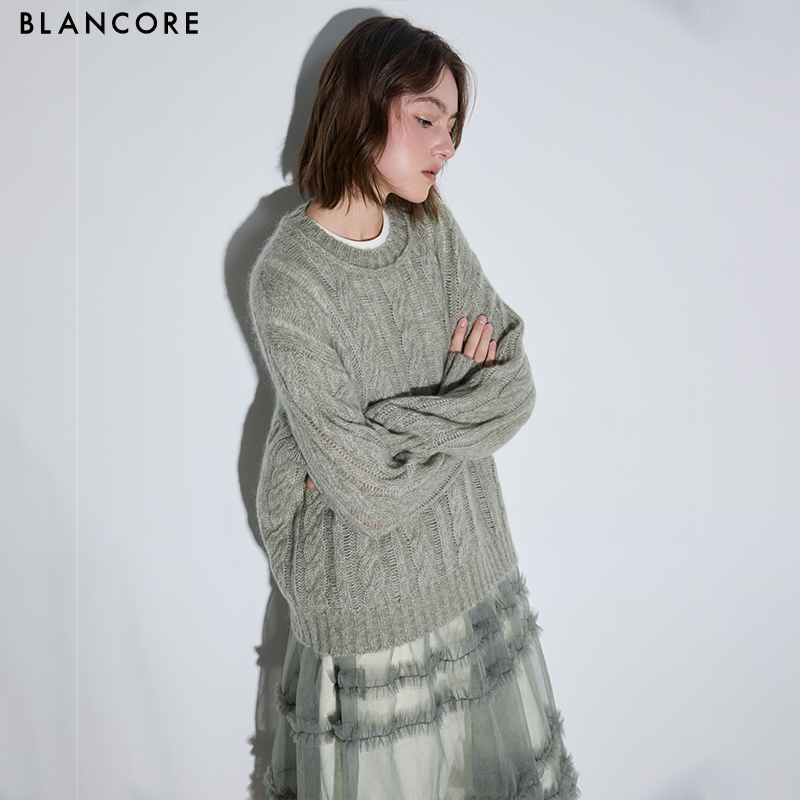 BLANCORE绞花针织毛织上衣