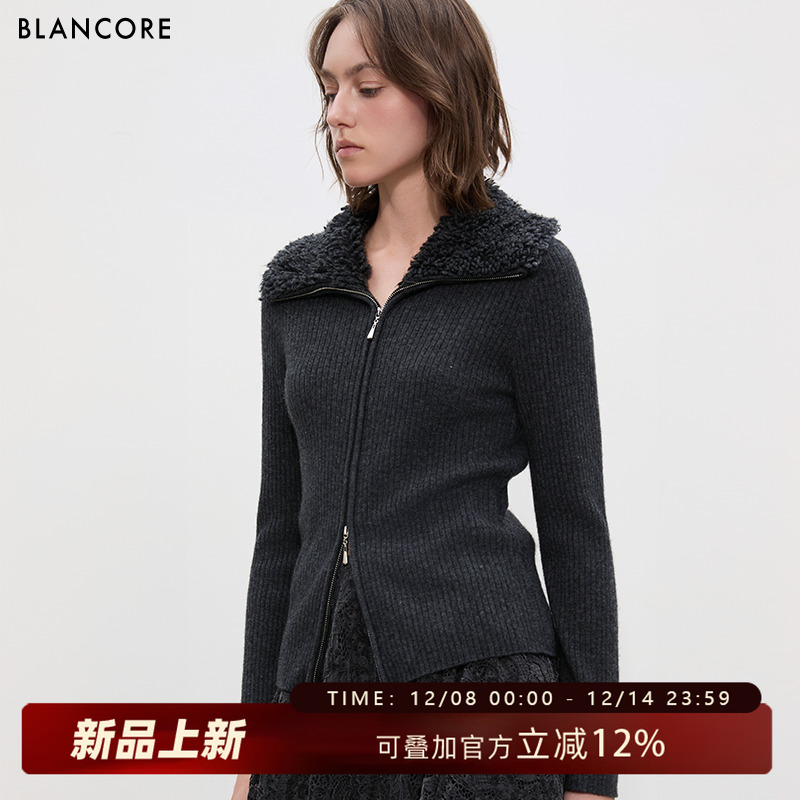 BLANCORE羊毛气质千金风毛衣外套