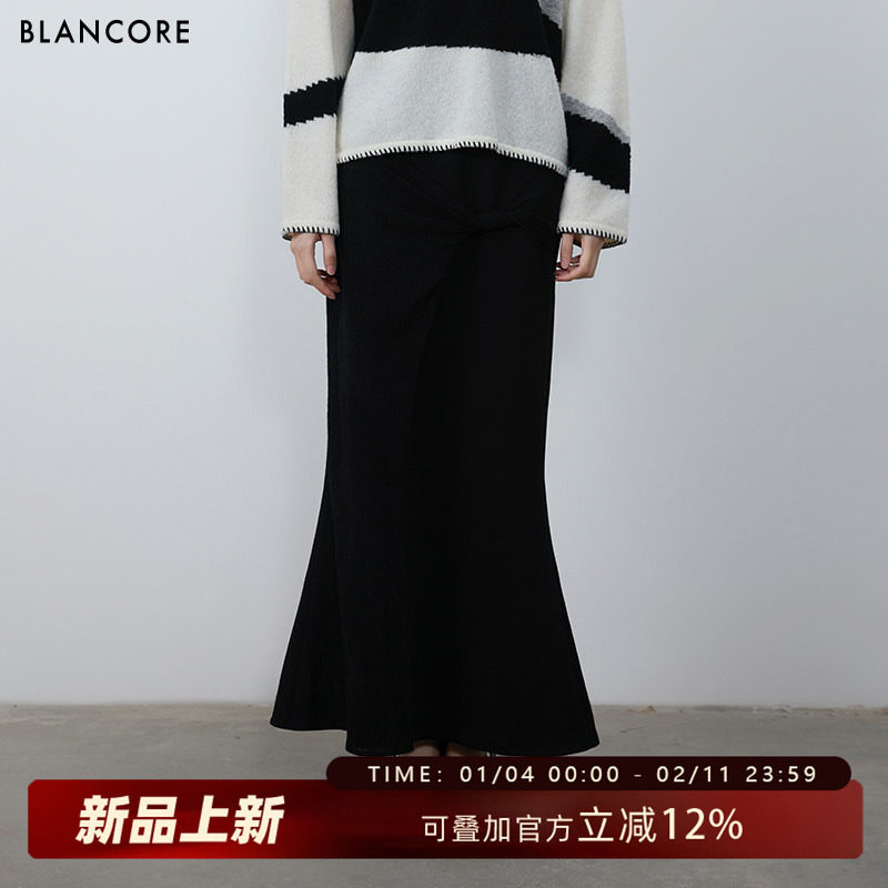 【设计师品牌BLANCORE】2026春新品拼接扭结鱼尾长半裙,女装/女士精品,半身裙,淘宝优惠券,粉丝福利购,淘宝优惠卷