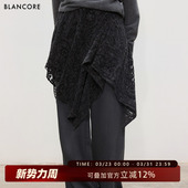 蕾丝屁帘西装 新品 2026春季 直筒阔腿长裤 设计师品牌BLANCORE