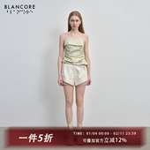 设计感抽皱不对称吊带 新款 设计师品牌BLANCORE 2024夏季