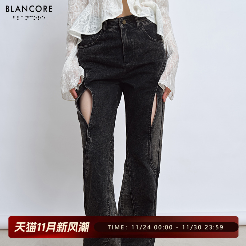 BLANCORE长牛仔裤解构镂空