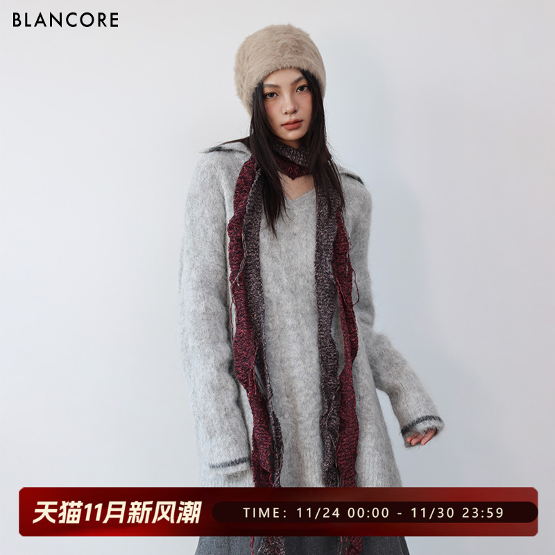 BLANCORE慵懒羊驼毛羊毛外套毛衣