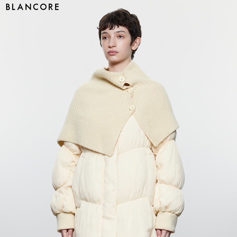 BLANCORE可拆卸针织围脖羽绒服