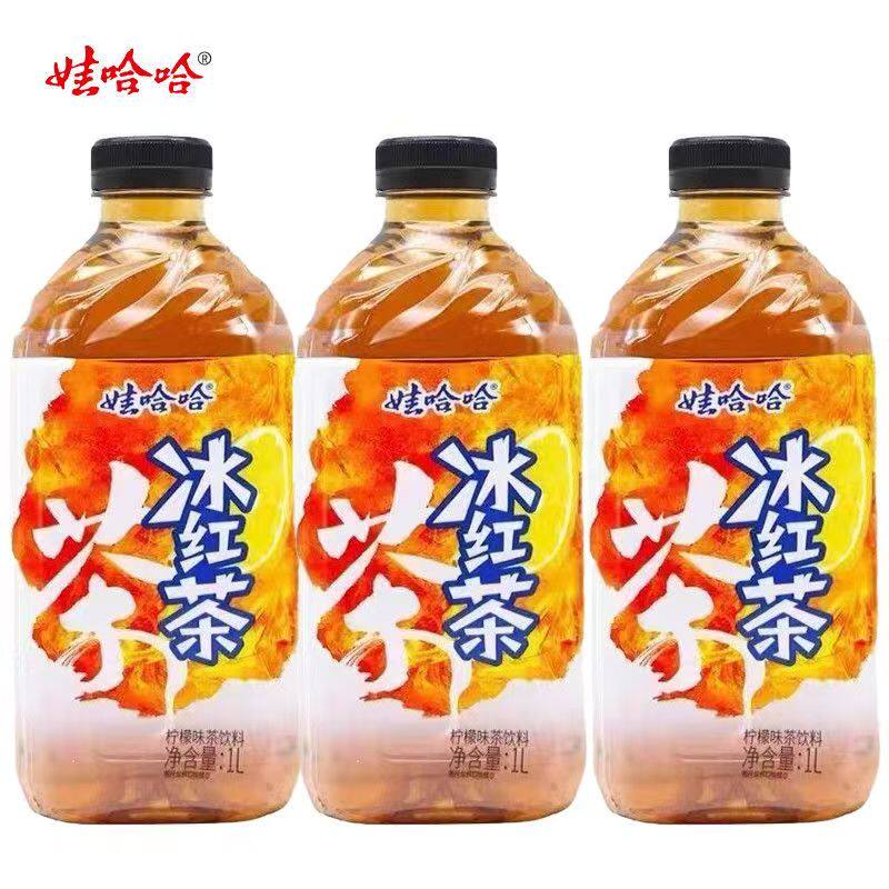 娃哈哈冰红茶柠檬味果味1L*12瓶